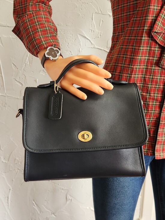 Coach Handbags - Coach Court Bag, Navy Blue No. 9870, Archival Vintage, Pre-1994